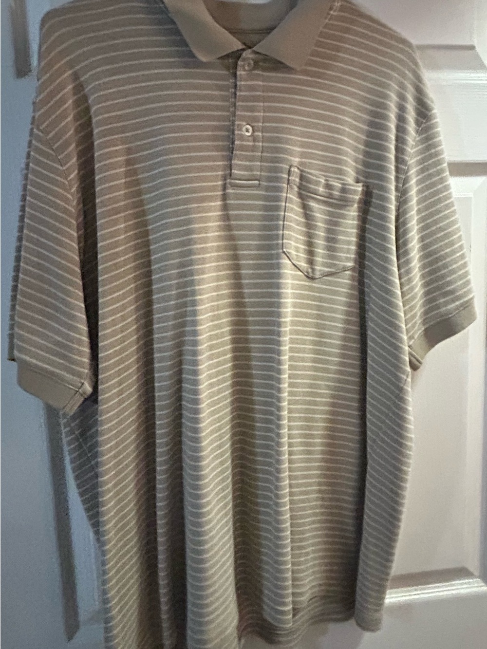 Covington Men's Polo Shirt Cream with Purple Logo Print